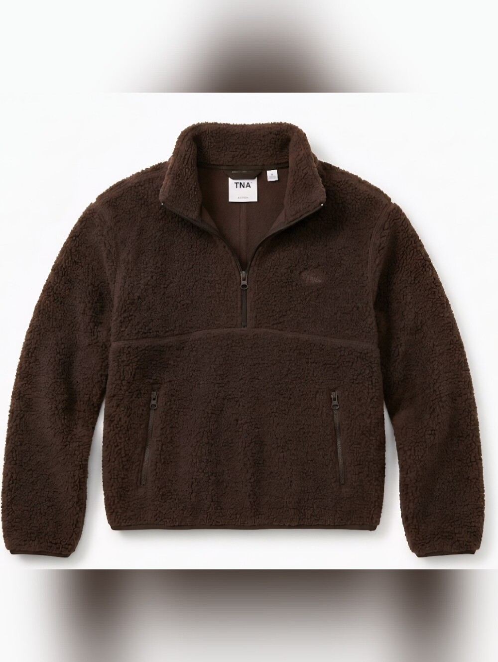 TNA Brown Sherpa Half-Zip Pullover